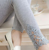 Autumn Leggins Fashion Women Leggings Triangle Lace Hollow Out Legging High Elastic Woman Cotton Skinny Slim Trousers