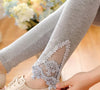 Autumn Leggins Fashion Women Leggings Triangle Lace Hollow Out Legging High Elastic Woman Cotton Skinny Slim Trousers