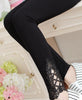 Autumn Leggins Fashion Women Leggings Triangle Lace Hollow Out Legging High Elastic Woman Cotton Skinny Slim Trousers
