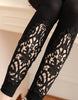 Autumn Leggins Fashion Women Leggings Triangle Lace Hollow Out Legging High Elastic Woman Cotton Skinny Slim Trousers
