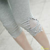 Triangle Lace Leggings Hollow Out Design Women Summer Casual Mid-Calf Pants & Capris 100% Cotton Modal Stretch Legging