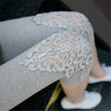 Triangle Lace Leggings Hollow Out Design Women Summer Casual Mid-Calf Pants & Capris 100% Cotton Modal Stretch Legging