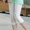 Triangle Lace Leggings Hollow Out Design Women Summer Casual Mid-Calf Pants & Capris 100% Cotton Modal Stretch Legging