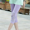 Triangle Lace Leggings Hollow Out Design Women Summer Casual Mid-Calf Pants & Capris 100% Cotton Modal Stretch Legging