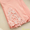 Triangle Lace Leggings Hollow Out Design Women Summer Casual Mid-Calf Pants & Capris 100% Cotton Modal Stretch Legging