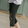 Triangle Lace Leggings Hollow Out Design Women Summer Casual Mid-Calf Pants & Capris 100% Cotton Modal Stretch Legging