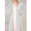 YIGELILA Women Autumn Long Dress Elegant V-neck Lantern Sleeve Dress Empire Slim Solid Dress Mid-length 66947