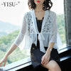 lace Blusas Women Kimono Cardigan Sexy Tops Cross Deep v neck Summer Blouse Wrap Shirt Tie Waist Top Chiffon Short Kimono