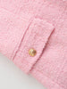 YLJHQX 2023 Women Pink Slim Suit Spring Elegant Office Ladies Long Sleeve Single Breasted Textured Blazer