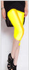 New Arrival Sexy Solid Candy Neon Women Summer Leggings High Stretched Jeggings Fitness Clothing Ballet Cropped Trousers