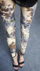 New Spring Summer Ethnic Style Chinese Landscape Paintings Flowers Slim Trousers Porcelain Printed High Elastic Leggings