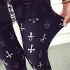 New Spring Summer Ethnic Style Chinese Landscape Paintings Flowers Slim Trousers Porcelain Printed High Elastic Leggings