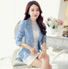 YTNMYOP Women Casual Suit Coat Outerwear Spring Double Breasted Jacquard Blazer Jacket Short Long Sleeve Blazer Jacket Female