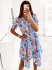YYCZF 2023 Summer Women Dresses Sexy Club Party Short Sleeve V Neck Digital Print Skirt Femme Bandage Dress Vestido Clothing
