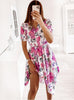 YYCZF 2023 Summer Women Dresses Sexy Club Party Short Sleeve V Neck Digital Print Skirt Femme Bandage Dress Vestido Clothing