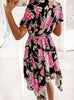 YYCZF 2023 Summer Women Dresses Sexy Club Party Short Sleeve V Neck Digital Print Skirt Femme Bandage Dress Vestido Clothing