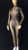 Yellow Black Or White Printed Rhinestones Jumpsuit Stretch One Piece Nightclub Singer Dancer Women's Party Wear Sexy Bodysuit