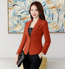 Yellow Blazer Straight and Smooth Jacket Office Lady Style Coat Business Formal Wear Candy Color