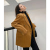Yellow Corduroy Suit Coat Women Winter Korean Style Loose Casual Velvet Suit Jackets Female Outwear