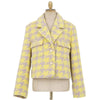 Yellow Plaid Blazer Jacket Women Autumn Winter Thick Warm Single Breasted Lapel Suit Jacket Ladies Casual Blazers Coat