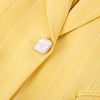 Yellow Stripe Blazer Women Casual Thin 2023 Summer Formal Half Sleeve Slim Jacket Office Ladies Work Coat
