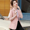 Yellow Stripe Blazer Women Casual Thin 2023 Summer Formal Half Sleeve Slim Jacket Office Ladies Work Coat