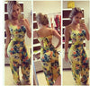 Yellow Women Jumpsuits Rompers Lady Clubwear Summer Backless Bandage Playsuit Bodycon Party Trousers Size S to XL