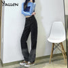 Yiallen Women Chic Heart Shaped Y2K High Waist Gradient Jeans Baggy Harajuku Straight Pants Vintage Denim Streetwear Trousers