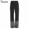 Yiallen Women Chic Heart Shaped Y2K High Waist Gradient Jeans Baggy Harajuku Straight Pants Vintage Denim Streetwear Trousers