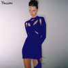 Yiallen Women Spring Casual High Street Stretch Slim Hollow Out Sexy Mini Bodycon Dresses 2022 Simple Solid Black Dresses