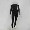 New Solid Womens Jumpsuit Sexy Off Shoulder Long Sleeve Bodysuit Autumn Elegant Bodycon Bandage Rompers Drop Shipping
