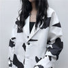 Yitimoky Cows Print Blazers Woman Jacket  White Coats Jacket Plus Size Clothing Fall 2022 Girls Office Lady Oversize New