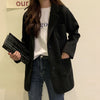 Yitimoky Woman Blazers Casual Jacket Wool Blend Long Coat 2022 Autumn Winter Single Breasted Solid Pockets Korean Style