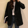 Yitimoky Woman Blazers Casual Jacket Wool Blend Long Coat 2022 Autumn Winter Single Breasted Solid Pockets Korean Style
