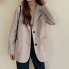 Yitimoky Woman Blazers Casual Jacket Wool Blend Long Coat 2022 Autumn Winter Single Breasted Solid Pockets Korean Style