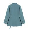 Yitimoky Women Button Ribbon Blazer Blue Long Sleeve Loose Casual Suits Coat 2022 Spring Korean Chic Classic Double Breasted