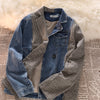 Yitimuceng Denim Splicing Jacket Women 2023 Autumn Loose Wild Long-sleeved Irregular Retro Casual Office Blazer Jacket Coat