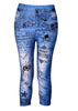 Faux Denim Printing Jeans Leggings For Women Streched Pants Capris Workout Wear Brand Legging RL242