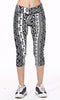 Women's High Waist Printing Capris Leggings Power Stretch Cropped Pants Floral Printing Soft Leggings Pants (RL156)
