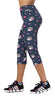 Women's High Waist Printing Capris Leggings Power Stretch Cropped Pants Floral Printing Soft Leggings Pants (RL156)