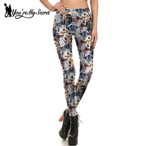 [You're My Secret] Fashion Blue Star War Leggings Women Leggins Print Armor Comic Cosplay Slim Girl Legging Femme Mujer Fitness