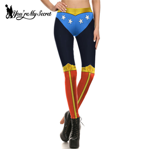 [You're My Secret]Fashion Spring Wonder Women Leggings Girls Legging Comic Cosplay Female Print Slim Leggins