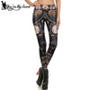 [You're My Secret] Steampunk Gear Cosplay Women Leggings 3D Printing Summer leggins Mechanical Dial Slim Women Pants Wholeale