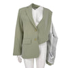 Yuerwang Women Blazer Irregular Asymmetrical Loose Jacket Women Coat 2023 Spring Designer Blazer  Fashion