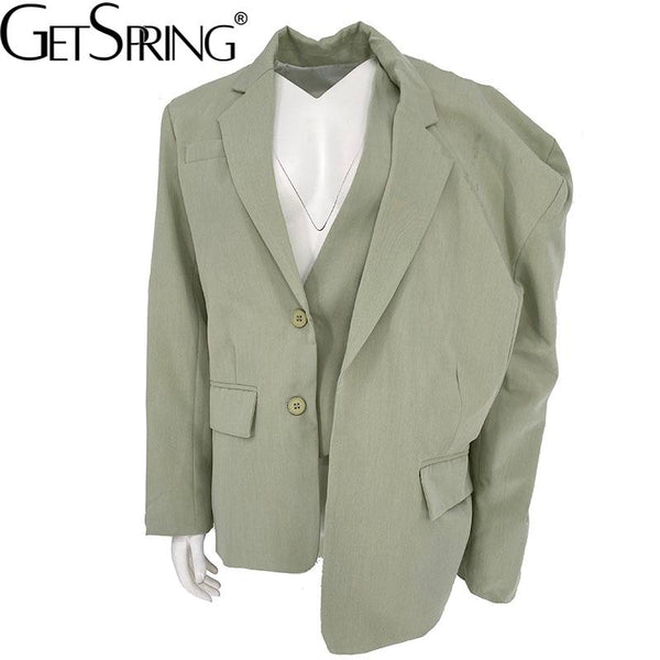 Yuerwang Women Blazer Irregular Asymmetrical Loose Jacket Women Coat 2023 Spring Designer Blazer  Fashion