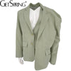 Yuerwang Women Blazer Irregular Asymmetrical Loose Jacket Women Coat 2023 Spring Designer Blazer  Fashion
