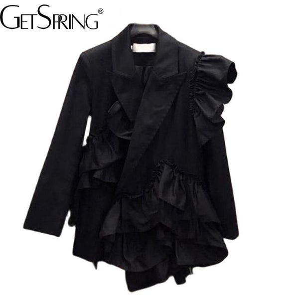 Yuerwang Women Coat Blazer Bow Bandage Ruffle Blazer Long Sleeve Ladies Blazer Women's Slim Suit Jacket Spring 2023