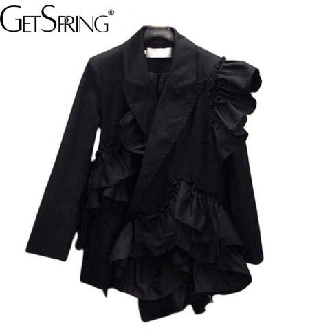 Yuerwang Women Coat Blazer Bow Bandage Ruffle Blazer Long Sleeve Ladies Blazer Women's Slim Suit Jacket Spring 2023
