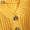 YuooMuoo Chic Women Cropped Cardigan Sweater Fall 2019 Knitwear Short Cardigan Girl Long Sleeve Twist Crochet Top Pull Femme