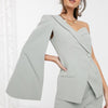 Women Blazer One Shoulder Irregular Ladies Blazer Coat Single Button Long Sleeve Women's Slim Suit Jacket Blazer Jacket